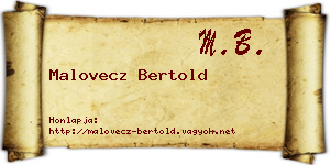 Malovecz Bertold névjegykártya